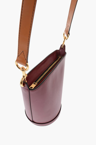 Leather Bucket Bag with Shoulder Strap