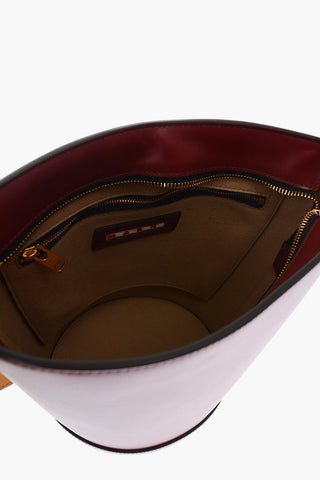 Leather Bucket Bag with Shoulder Strap