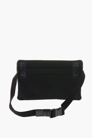 Embossed Logo Belt Bag with Leather Inserts