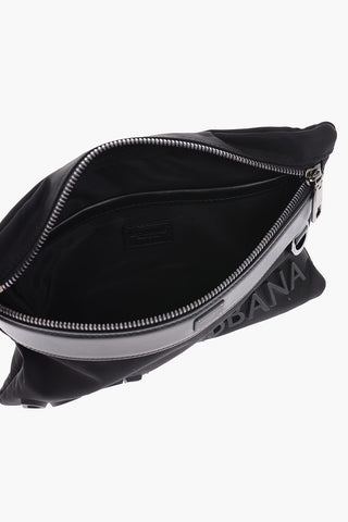 Embossed Logo Belt Bag with Leather Inserts