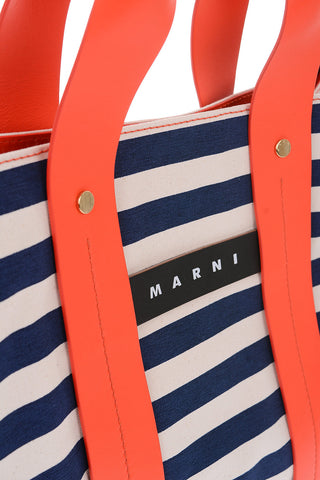Canvas Shopping Bag with Leather Handles