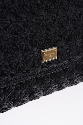 Raffia and Leather SICILY Top Handle Bag with Shoulder Strap