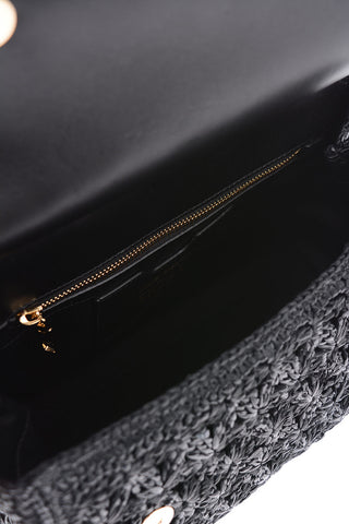 Raffia and Leather SICILY Top Handle Bag with Shoulder Strap