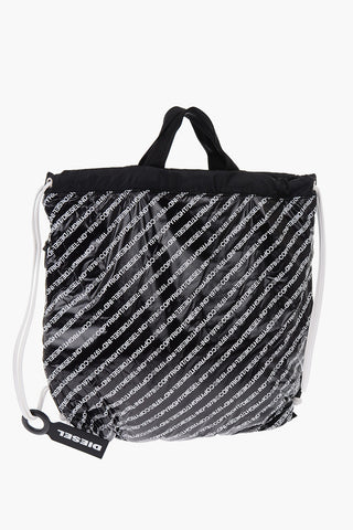 nylon all over printed COPYBACK drawstring bag with double handle