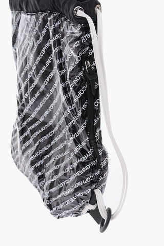 nylon all over printed COPYBACK drawstring bag with double handle