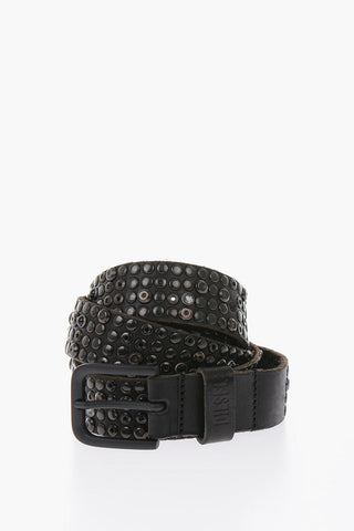 30mm leather studded B-GIO II belt