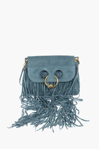 Suede MINI PIERCE Shoulder Bag with Fringes