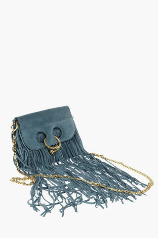 Suede MINI PIERCE Shoulder Bag with Fringes