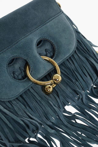 Suede MINI PIERCE Shoulder Bag with Fringes