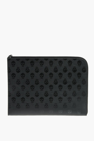 Jacquard Leather Zipped Pouch with Inner Card Holder