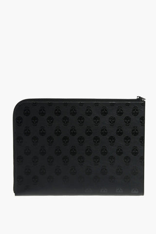 Jacquard Leather Zipped Pouch with Inner Card Holder