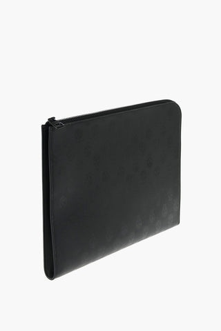Jacquard Leather Zipped Pouch with Inner Card Holder