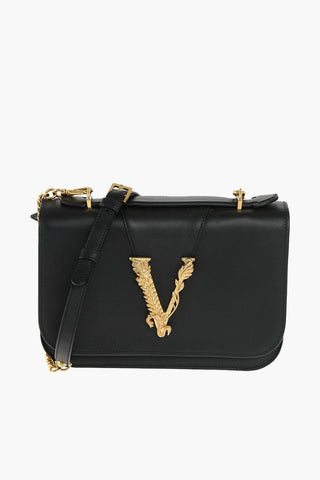 leather VIRTUS Shoulder bag wih detachable chain shoulder strap