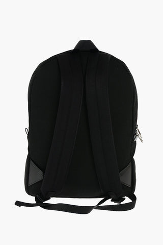 Fabric Backpack with Logo Bands and Leather Details