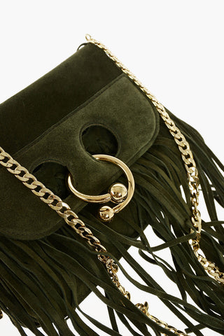Suede MINI PIERCE Shoulder Bag with Fringes