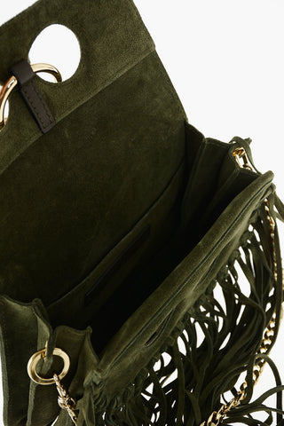 Suede MINI PIERCE Shoulder Bag with Fringes