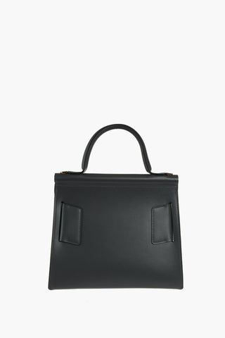 Leather Handbag with Maxi Buckle and Shoulder Strap
