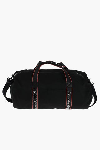 Fabric Travel Bag with Logo Side Bands and Shoulder Strap