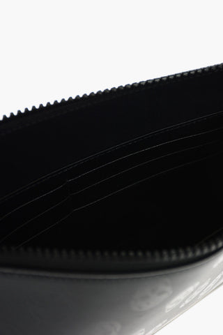 Jacquard Leather Zipped Pouch