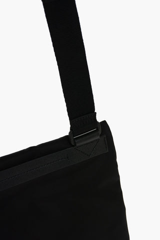 Fabric Shoulder Bag with Zip and Logo
