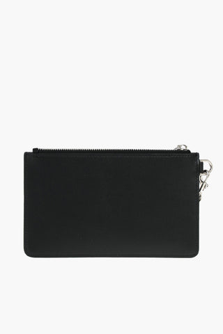 Pochette da Polso in Pelle con Zip e Stampa con Logo