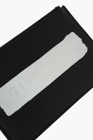 Pochette da Polso in Pelle con Zip e Stampa con Logo