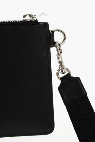 Pochette da Polso in Pelle con Zip e Stampa con Logo