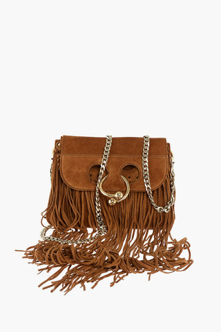 Suede MINI PIERCE Shoulder Bag with Fringes
