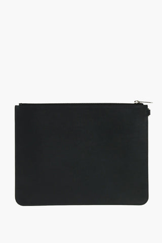 Pochette in Pelle con Zip e Stampa con Logo