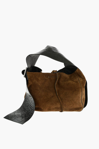 Two Tone Suede Tote Shoulder Bag