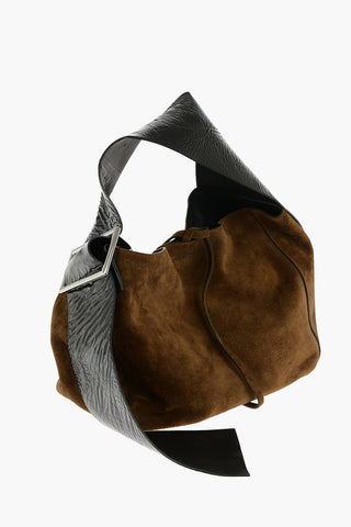 Two Tone Suede Tote Shoulder Bag