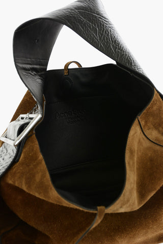 Two Tone Suede Tote Shoulder Bag