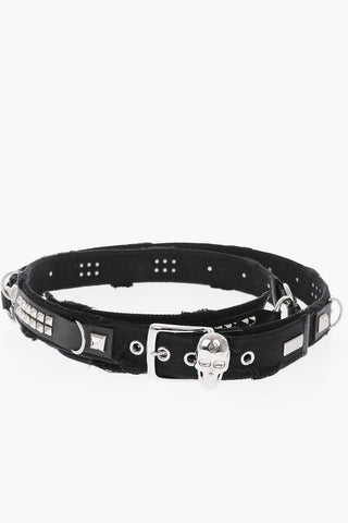 HOMME 40mm leather Studded Double layered belt