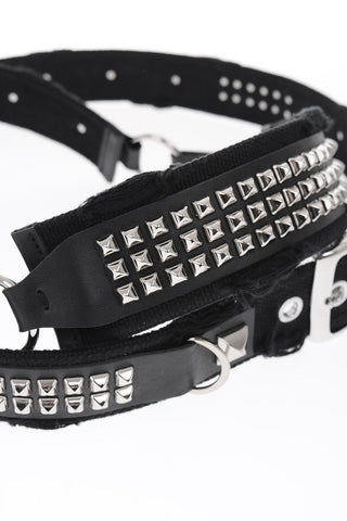 HOMME 40mm leather Studded Double layered belt