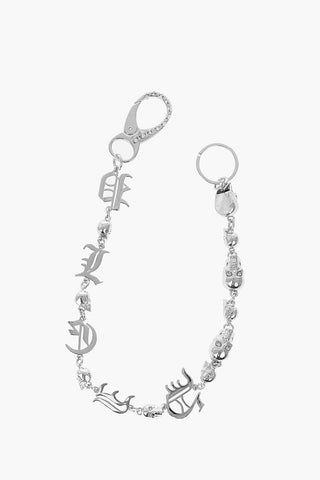 metal jeans chain with skulls