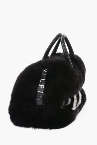 real fur double handle Medium Soft Travel Bag Plein