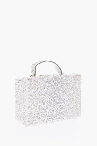 satin all over Crystal stiff shoulder bag