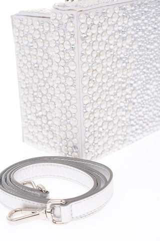 satin all over Crystal stiff shoulder bag