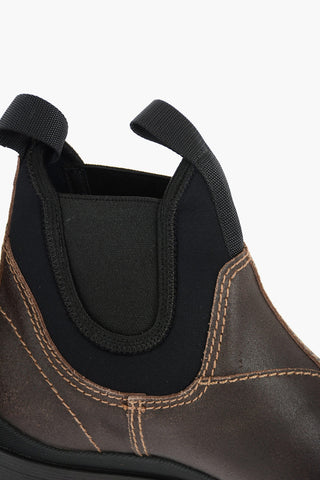 Cowhide Chelsea Booties with Fabric Details