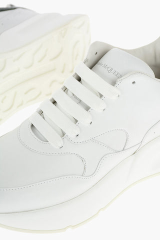 Lace Up Leather Sneakers with Snaked Details