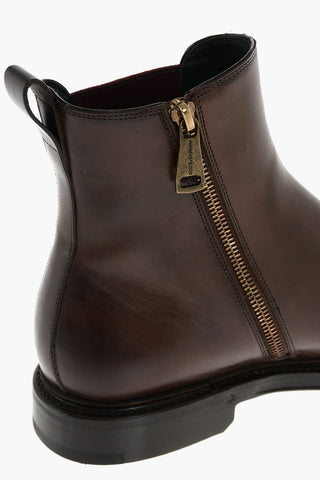 Leather GIOTTO Chelsea Booties with Inner Zip