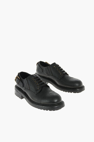 Lace Up BERNINI Leather Derby Shoes with Lived Effect