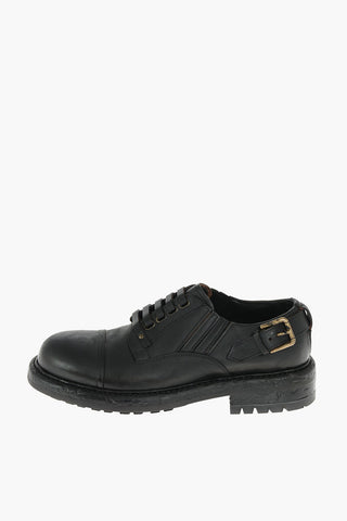 Lace Up BERNINI Leather Derby Shoes with Lived Effect