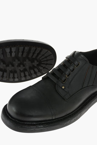 Lace Up BERNINI Leather Derby Shoes with Lived Effect