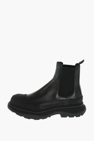 Rubber Toe Leather Chelsea Booties