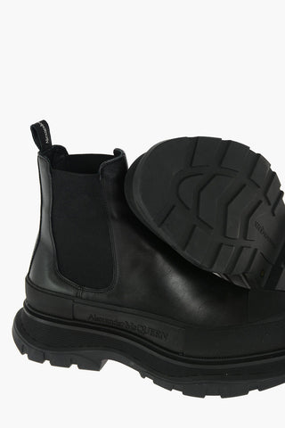 Rubber Toe Leather Chelsea Booties