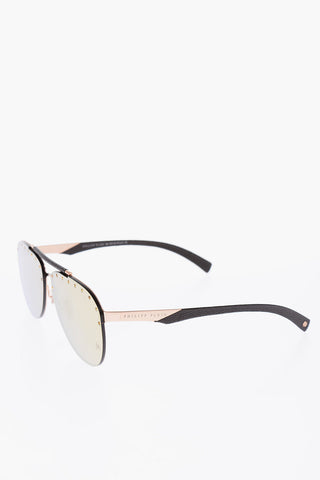mirrored studded aviator CALYPSO sunglesses with leather trimmings