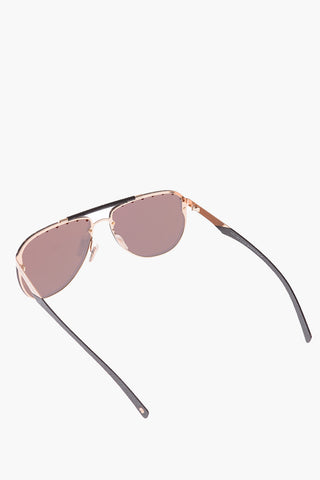 mirrored studded aviator CALYPSO sunglesses with leather trimmings