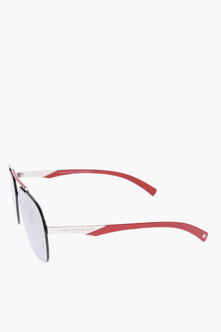 mirrored studs aviator FREEDOM sunglesses with leather details