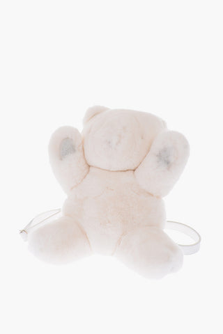 COUTURE Zaino Teddy Bear in Pelliccia con dettagli strass